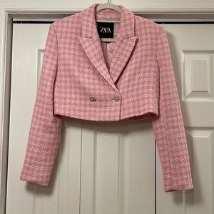 Zara Cropped Pink Blazer